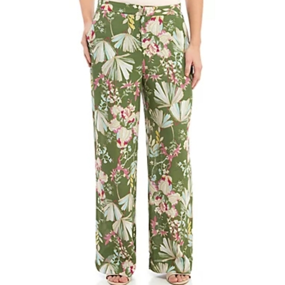 Kaari Blue Pants - Kaari Blue Green Floral Pants size L